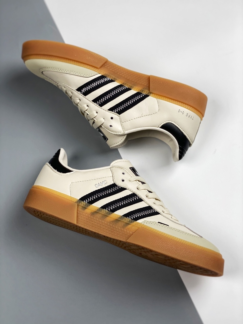 Adidas Men’s Cream & Black Low-Top Sneakers with Gum Sole